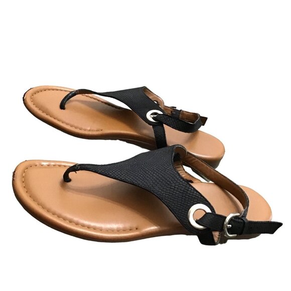 FRANCO SART WOMENS BLACK BUCKLEK SANDLES SIZE 9 - Picture 3 of 6